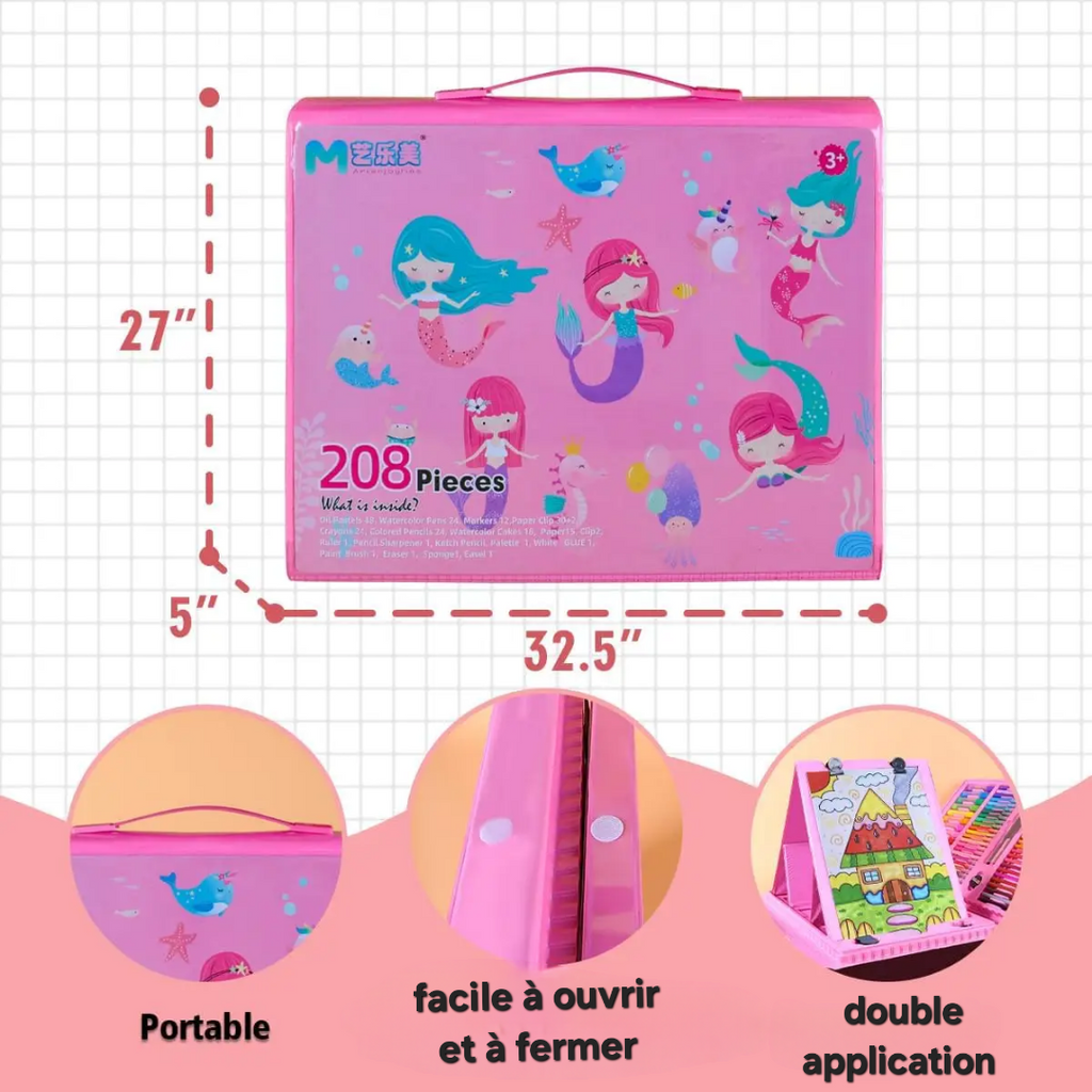 🎨 Kit de coloriage 208 pièces + Rouleau de dessin 3 mètre offert