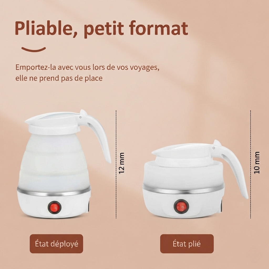 Bouilloire électrique pliable – Compacte & Silicone