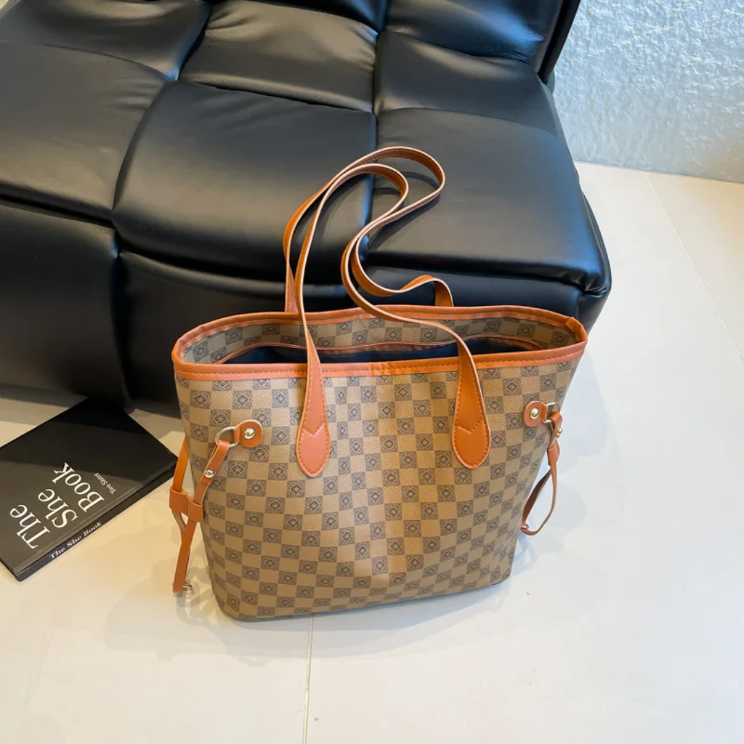 Sac cabas élégant avec pochette assortie