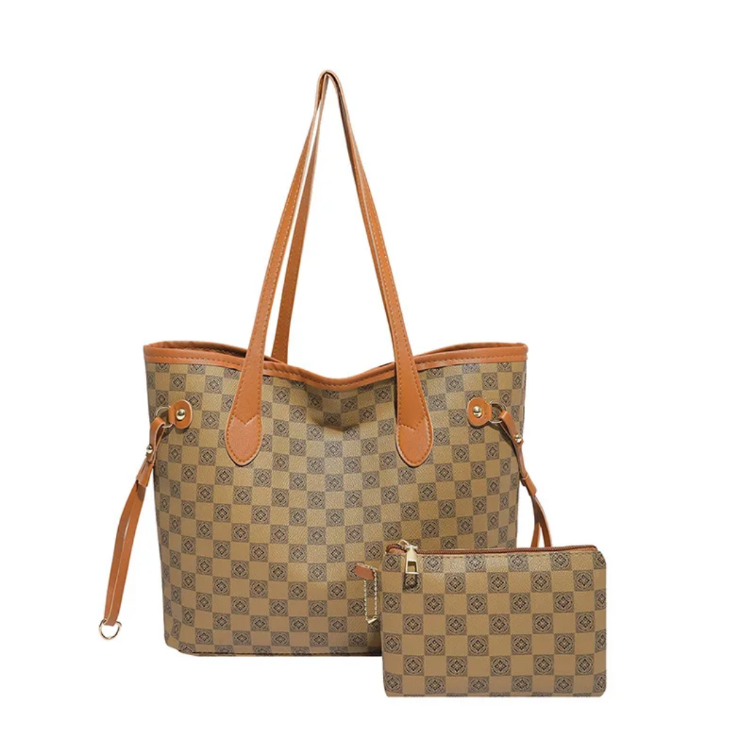 Sac cabas élégant avec pochette assortie