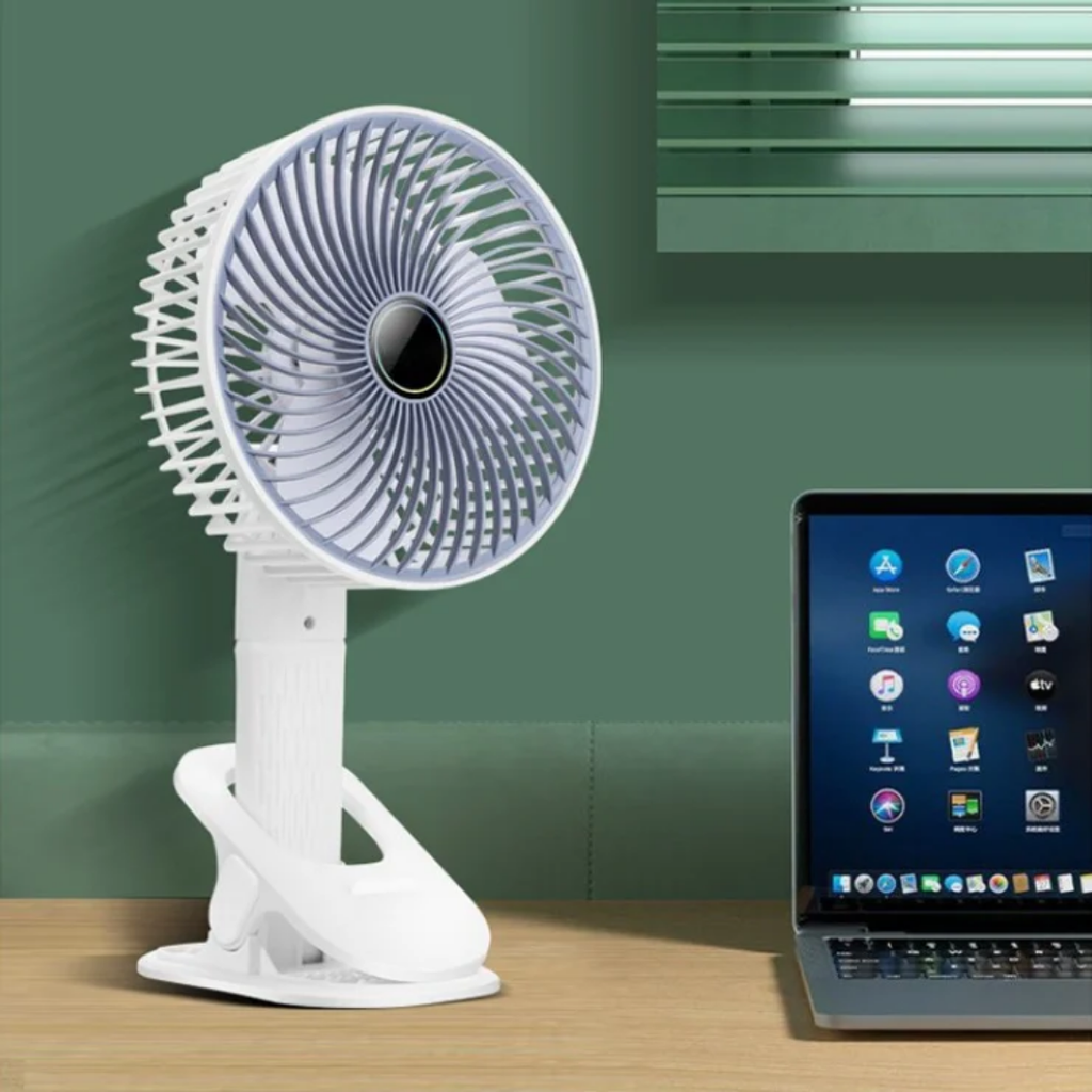 🌬️ Ventilateur Rechargeable 4-en-1 – Fraîcheur instantanée, même sans courant