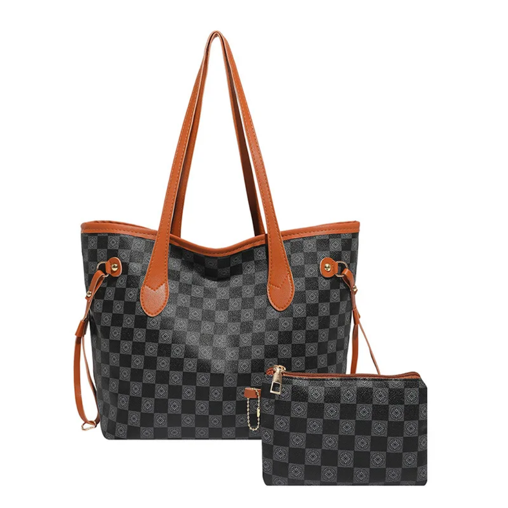 Sac cabas élégant avec pochette assortie