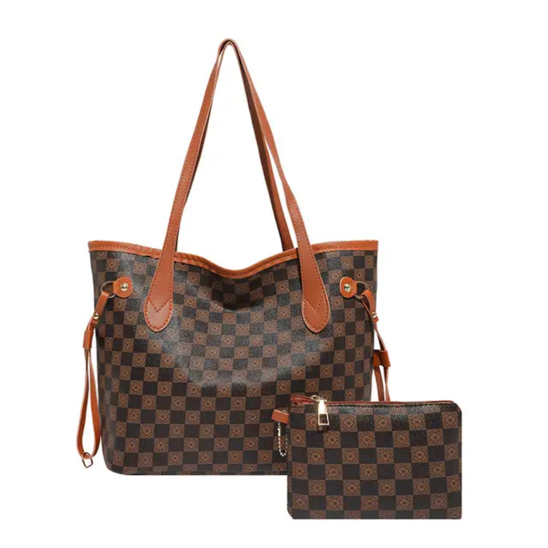 Sac cabas élégant avec pochette assortie